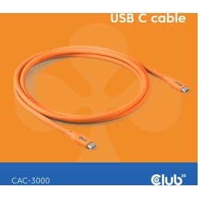 CLUB3D USB C cable orange