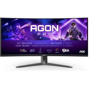 AOC AGON PRO AG346UCD computer monitor 86,4 cm (34 ) 3440 x 1440 Pixels Wide Quad HD QDOLED Zwart, G