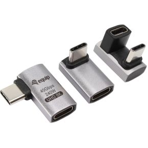 Equip 133478 tussenstuk voor kabels USB C Zwart, Grijs