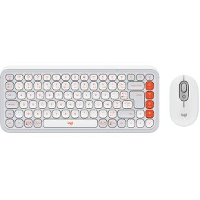 Logitech POP Icon Combo toetsenbord Inclusief muis Universeel Bluetooth AZERTY Frans Oranje, Wit