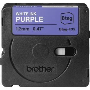 Brother BTAG-F35 labelprinter-tape Wit op paars