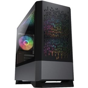 Cougar MG140 AIR RGB Mini Tower PC Gaming behuizing met ARGB Fans , Zijpaneel van gehard glas - Zwart