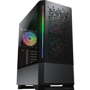 Cougar MX430 Air RGB Midi Tower Gaming PC behuizingen met 3 ARGB-ventilatoren en 2 LED-strips - Zwart