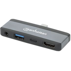 Manhattan 190404 laptop dock & poortreplicator Bedraad USB 3.2 Gen 2 (3.1 Gen 2) Type-C Grijs