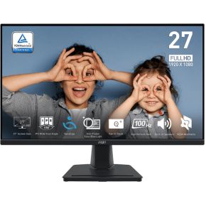 MSI Pro MP275QDE computer monitor 68,6 cm (27 ) 2560 x 1440 Pixels UltraWide Quad HD LCD Zwart