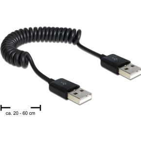 Delock 83239 Kabel USB 2.0-A mannelijk / mannelijk spiraalkabel