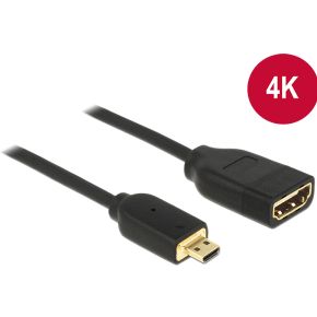 Delock 65687 Kabel High Speed HDMI met Ethernet – HDMI Micro-D male > HDMI-A female 3D 4K 20cm