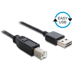 Delock 83360 Kabel EASY-USB 2.0 Type-A male > USB 2.0 Type-B male 3 m zwart