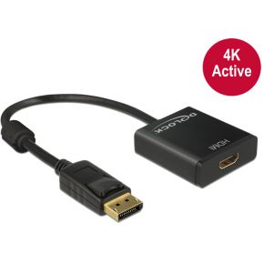 Delock 62607 Adapter DisplayPort 1.2 male > HDMI female 4K Actief zwart