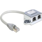 Delock 65441 RJ45-poortverdubbelaar 1 RJ45-stekker > 2 RJ45-aansluitingen (1x Ethernet, 1x ISDN)