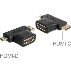 Delock 65446 Adapter HDMI-A female > HDMI-C + HDMI-D male