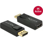 Delock 65573 Adapter DisplayPort 1.2 male > HDMI female 4K Actief zwart