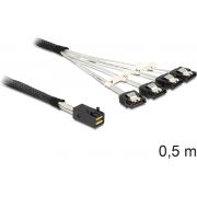 Delock 83392 kabel Mini SAS HD SFF-8643 > 4 x SATA 7-polig 0,5 m