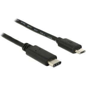 Delock 83602 Kabel USB Type-C 2.0 male > USB 2.0 Type Micro-B male 1,0 m zwart