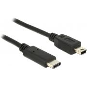 Delock 83603 Kabel USB Type-C 2.0 male > USB 2.0 Type Mini-B male 1,0 m zwart