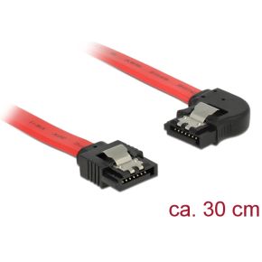 Delock 83963 SATA 6 Gb/s Kabel recht naar links haaks 30cm rood