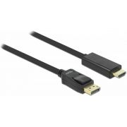Delock 82435 Kabel DisplayPort 1.1 male > High Speed HDMI-A male passief 3 m zwart