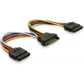 Delock 60105 Kabel Voeding SATA 15-pins > 2 x SATA HDD – recht
