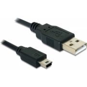 Delock 82396 USB 2.0-kabel Type-A mannetje naar USB 2.0 Mini-B mannetje 0,7 m zwart