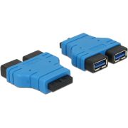 Delock 65670 Adapter USB 3.0 pin header female > 2 x USB 3.0 Type-A female – parallel