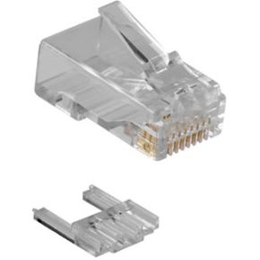 Intronics CAT6 RJ-45 connector met positioneringsblok in zakje 25 stuks