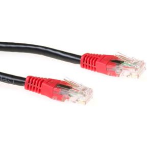 Intronics CAT6 UTP cross-over patchkabel zwart met rode tules - [IB8101]