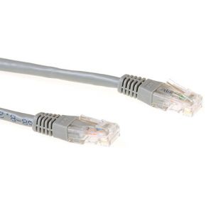 ACT Grijze 0,5 meter LSZH U/UTP CAT6 patchkabel met RJ45 connectoren