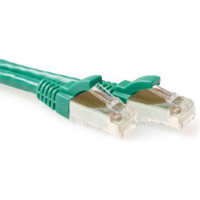 ACT Groene 3 meter LSZH SFTP CAT6A patchkabel snagless met RJ45 connectoren