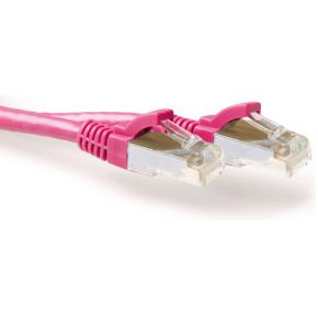 ACT Roze 3 meter LSZH SFTP CAT6A patchkabel snagless met RJ45 connectoren