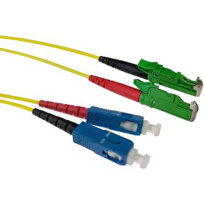 ACT RL3105 5m 2x E2000 (APC) SC/UPC Blauw, Groen, Geel Glasvezel kabel