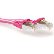 ACT Roze 7 meter LSZH SFTP CAT6A patchkabel snagless met RJ45 connectoren