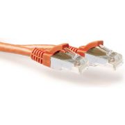 ACT Oranje 1 meter LSZH SFTP CAT6A patchkabel snagless met RJ45 connectoren