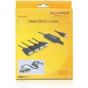 Delock 61887 Adapter USB 2.0 Type-A male > 4 x Serieel RS-232 DB9 male