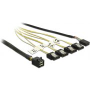 Delock 83320 Kabel Mini SAS HD SFF-8643 > 4 x SATA 7-pins Reverse + Zijband 0,5 m