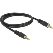 Delock-83435-Stereo-Jack-Kabel-3-5-mm-4-pins-male-naar-male-1-m-zwart