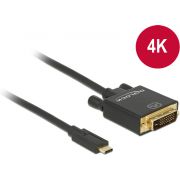 Delock-85321-Kabel-USB-Type-C-male-DVI-24-1-male-DP-Alt-Mode-4K-30-Hz-2-m-zwart
