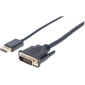 Manhattan 152136 DisplayPort DVI-D Zwart kabeladapter/verloopstukje