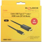 Delock-85259-Kabel-USB-Type-C-male-HDMI-male-DP-Alt-Mode-4K-30-Hz-2-m-zwart
