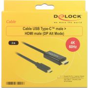 Delock-85291-Kabel-USB-Type-C-male-HDMI-male-DP-Alt-Mode-4K-60-Hz-2-m-zwart