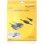 Delock-61886-Adapter-USB-2-0-Type-A-2-x-Serieel-DB9-RS-232