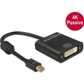 Delock 62605 Adapter mini DisplayPort 1.2 male > DVI female 4K Passief zwart