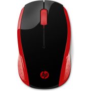 HP 200 RF Draadloos 1000DPI Ambidextrous Zwart, Rood muis