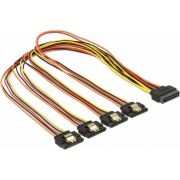 Delock 60158 0.5m SATA 15-pin Multi kleuren SATA-kabel