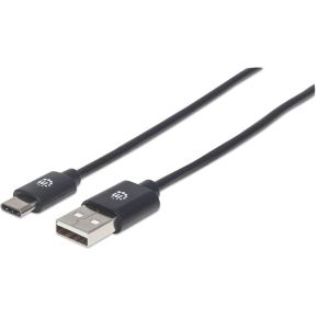 Manhattan 354929 2m USB A USB C Mannelijk Mannelijk Zwart USB-kabel