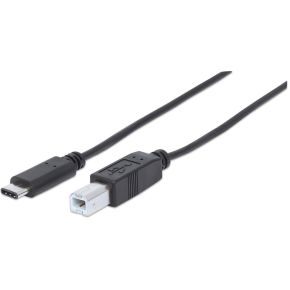 Manhattan 354950 2m USB B USB C Mannelijk Mannelijk Zwart USB-kabel