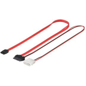 Microconnect PI2025 0.25m SATA Zwart, Rood SATA-kabel