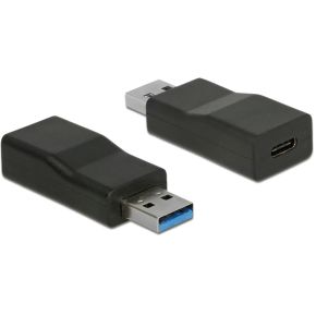 Delock 65696 Converter USB 10 Gbps Type-A male > USB Type-C female Actief zwart