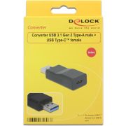 Delock-65696-Converter-USB-10-Gbps-Type-A-male-USB-Type-C-female-Actief-zwart