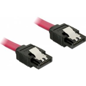 Delock 82676 Kabel SATA 6 Gb/s male recht > SATA male recht 30cm rood metaal