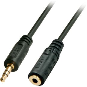 LINDY 35652 Jackplug Audio Verlengkabel [1x Jackplug male 3,5 mm - 1x Jackplug female 3,5 mm] 2.00 m Zwart